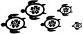 Hibiscus Turtle Family Car Decal