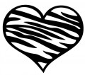 Zebra Heart Car Decal
